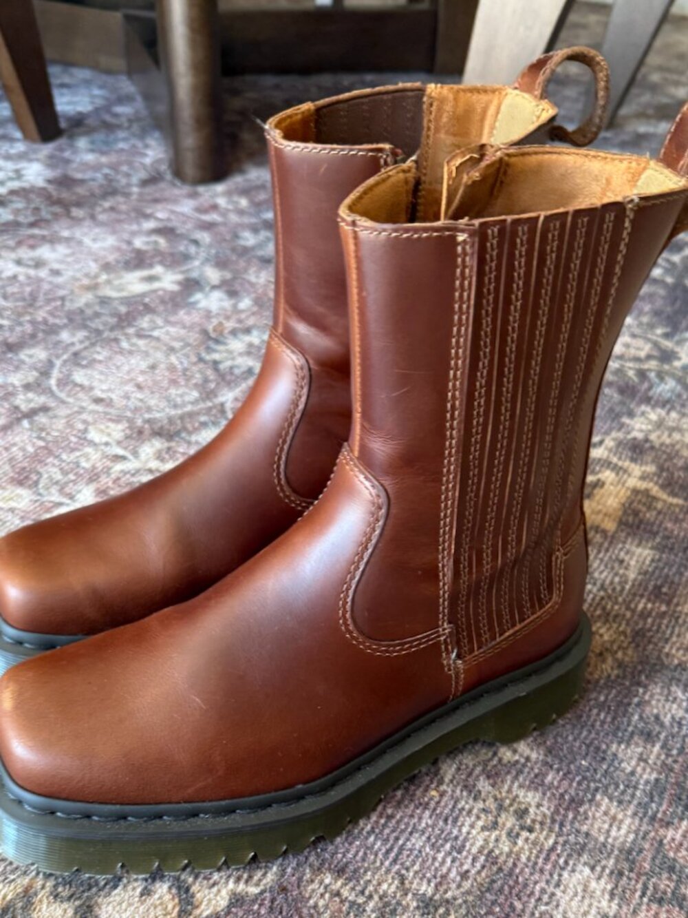 Dr. Martens Amaayah Lo Leather Boots Brown Butterscotch - Picture 2 of 5
